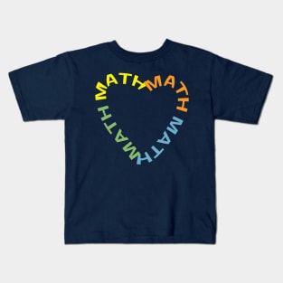 Math Heart Text White Kids T-Shirt